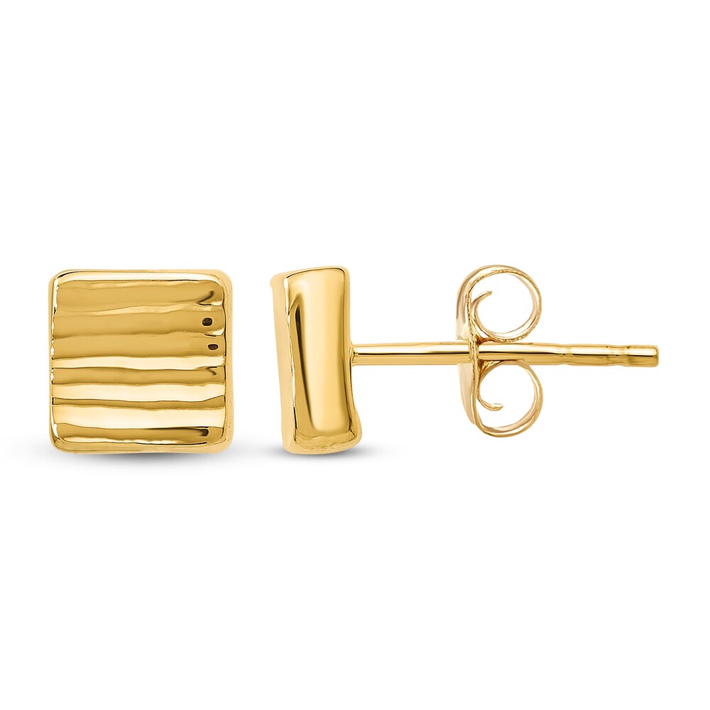 Square Stud Earrings 14K Yellow Gold l0MFSBie