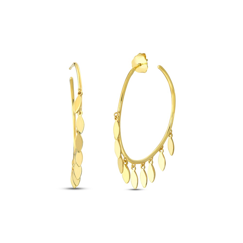 Multi-Disk Hoop Earrings 14K Yellow Gold 30mm l1cTT1ky