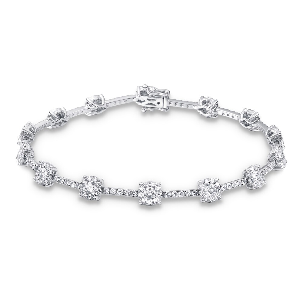 Diamond Bracelet 2-7/8 ct tw Round 10K White Gold l52a5Hvq