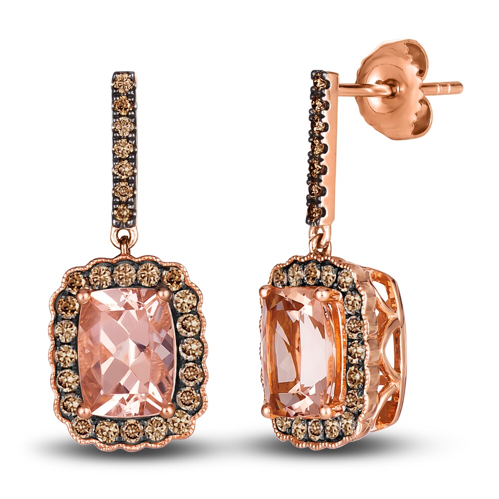 Le Vian Natural Morganite Dangle Earrings 1/2 ct tw Diamonds 14K Strawberry Gold l64tmdJZ