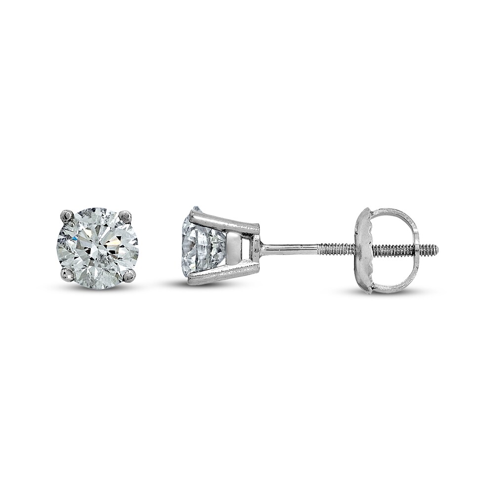 Certified Diamond Solitaire Earrings 1/3 ct tw Round 14K White Gold (I1/I) lBh5BkNh