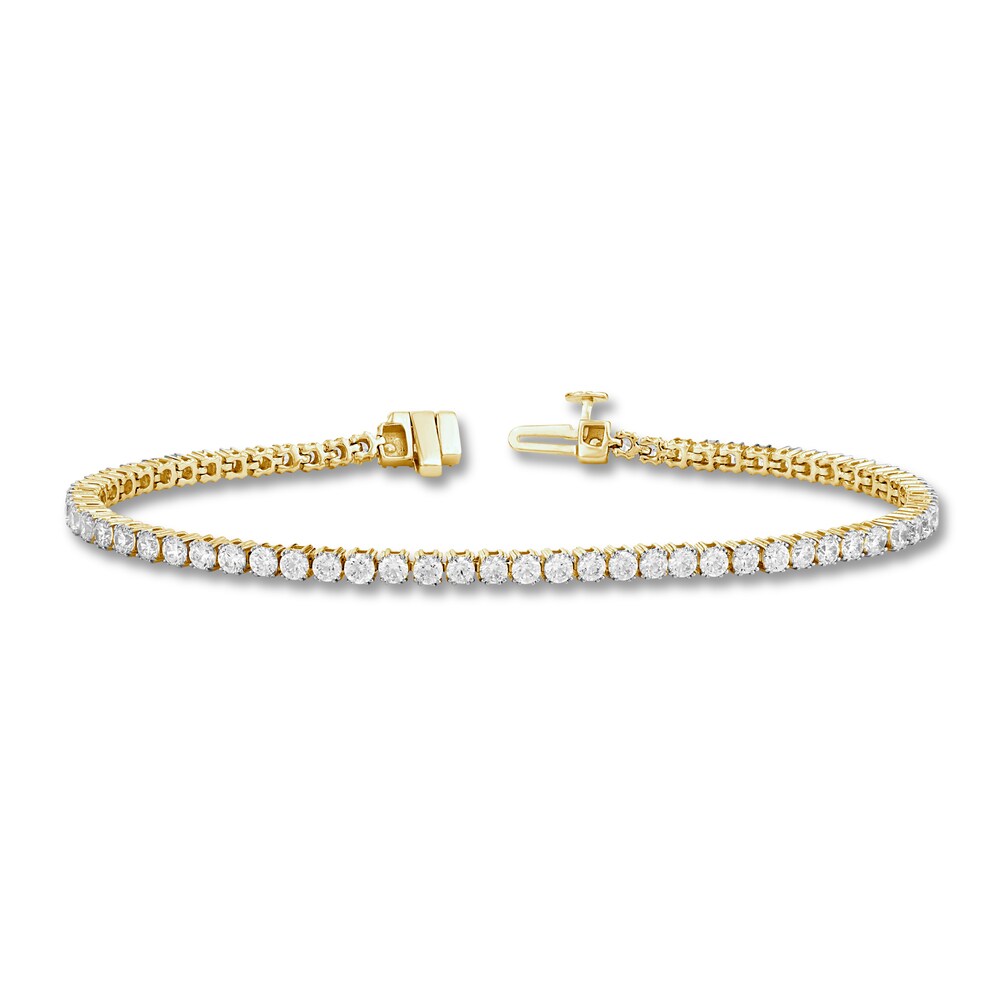 Diamond Tennis Bracelet 4 ct tw Round 14K Yellow Gold 7.25" lQlec2mW