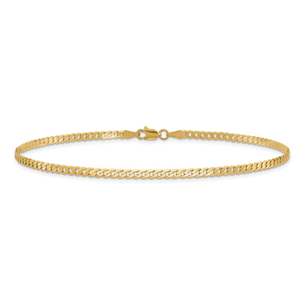 Beveled Curb Chain Anklet 14K Yellow Gold 9" lTuxS1rj
