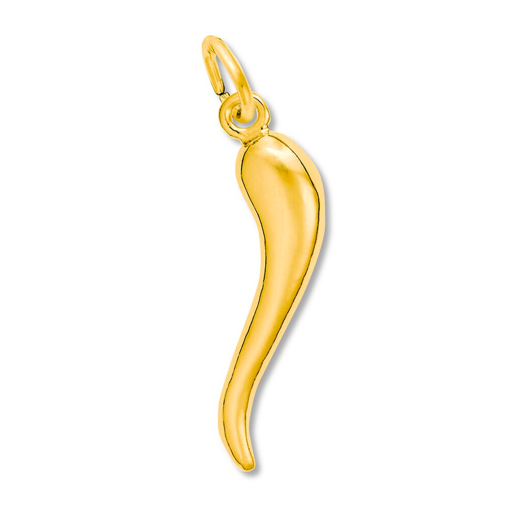 Italian Horn Charm 14K Yellow Gold lbyZazJG