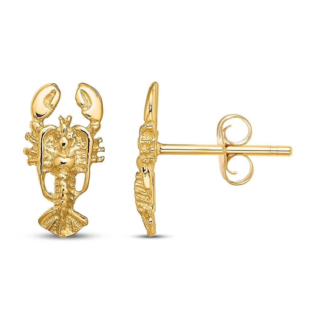 2-D Lobster Stud Earrings 14K Yellow Gold ld8QkLFz