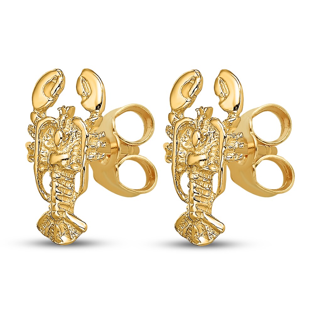 2-D Lobster Stud Earrings 14K Yellow Gold ld8QkLFz