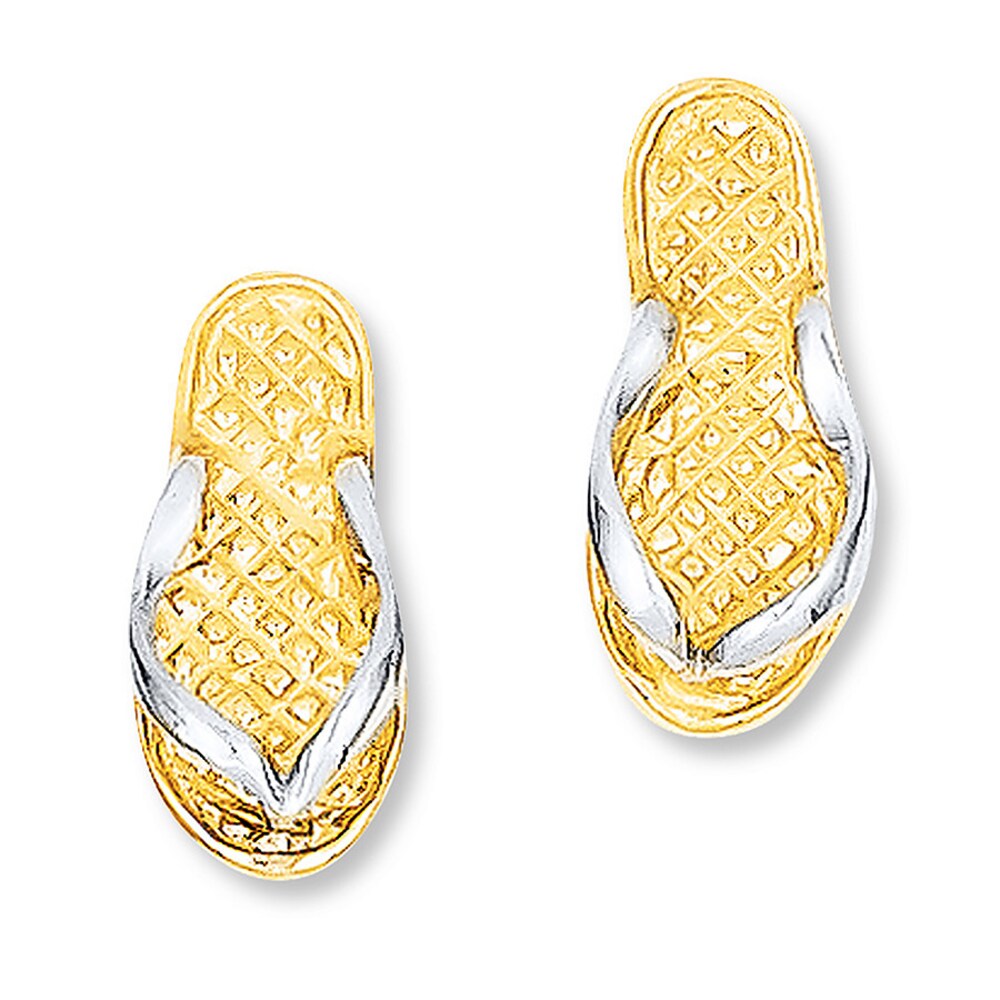 Flip-Flop Earrings 14K Yellow Gold lsCkdy2w