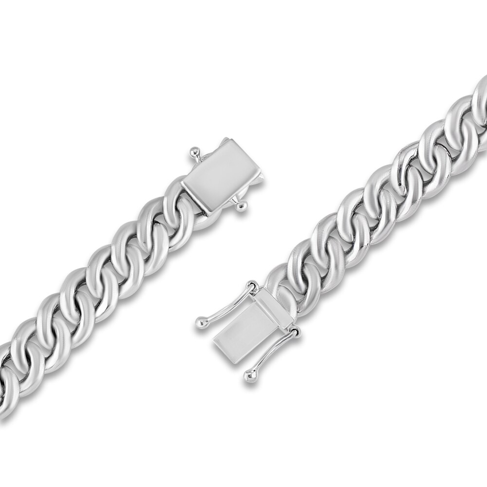 Diamond Cuban Link Bracelet 2-7/8 ct tw Round 10K White Gold 7\" lvHUvPXN