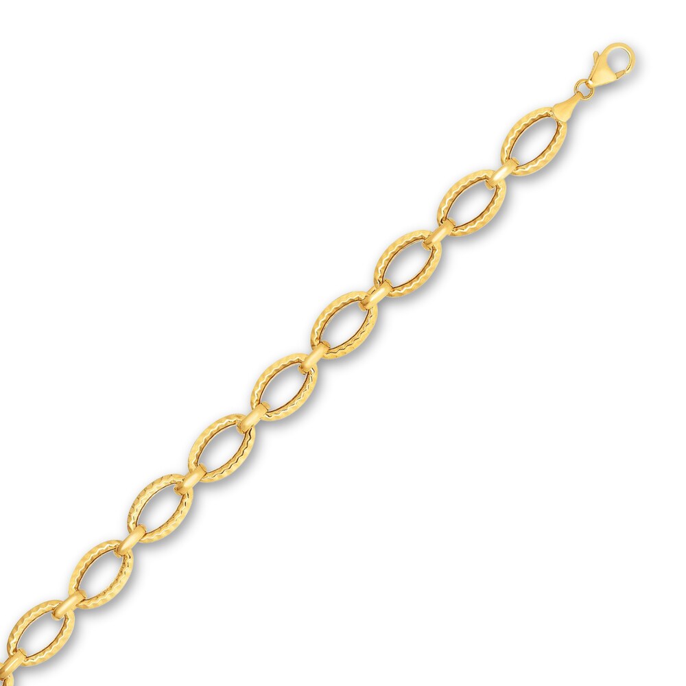 Diamond-Cut Link Bracelet 14K Yellow Gold 7.25" lx0DEm1F