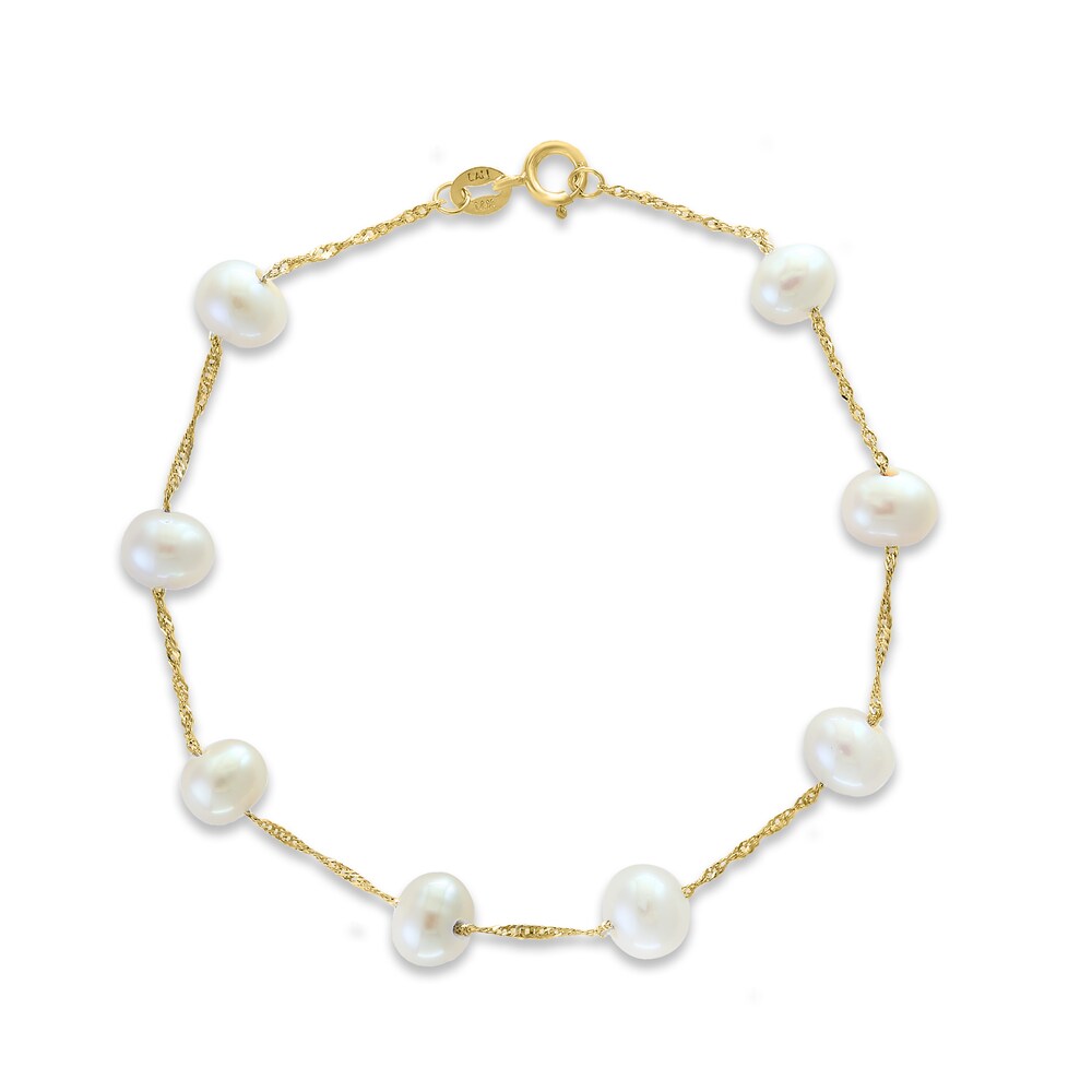 LALI Jewels Cultured Freshwater Pearl Bracelet 14K Yellow Gold lzByZGyT