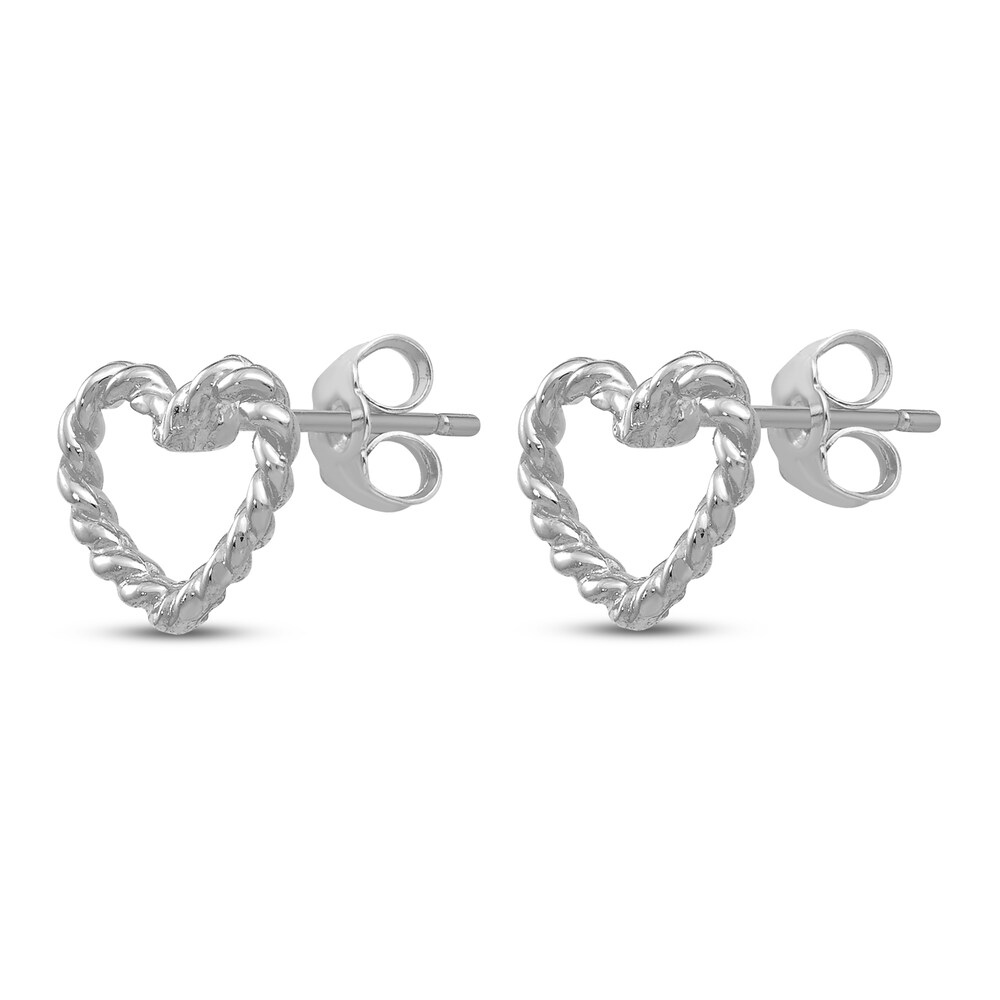 Heart Stud Earrings 14K White Gold m4A9qit3