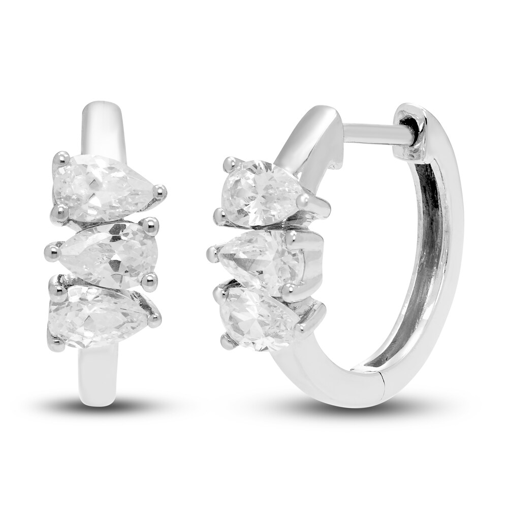 Diamond 3-Stone Earrings 1 ct tw Pear 14K White Gold m5QiD1Yq
