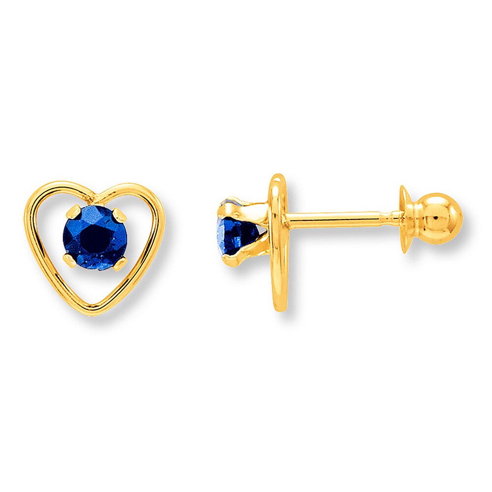 Natural Sapphire Earrings 14K Yellow Gold mQCRT3Xy