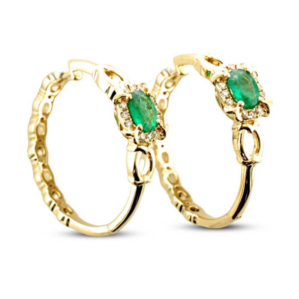 Le Vian Natural Emerald Earrings 1/4 ct tw Diamonds 14K Honey Gold mcYhOhzs