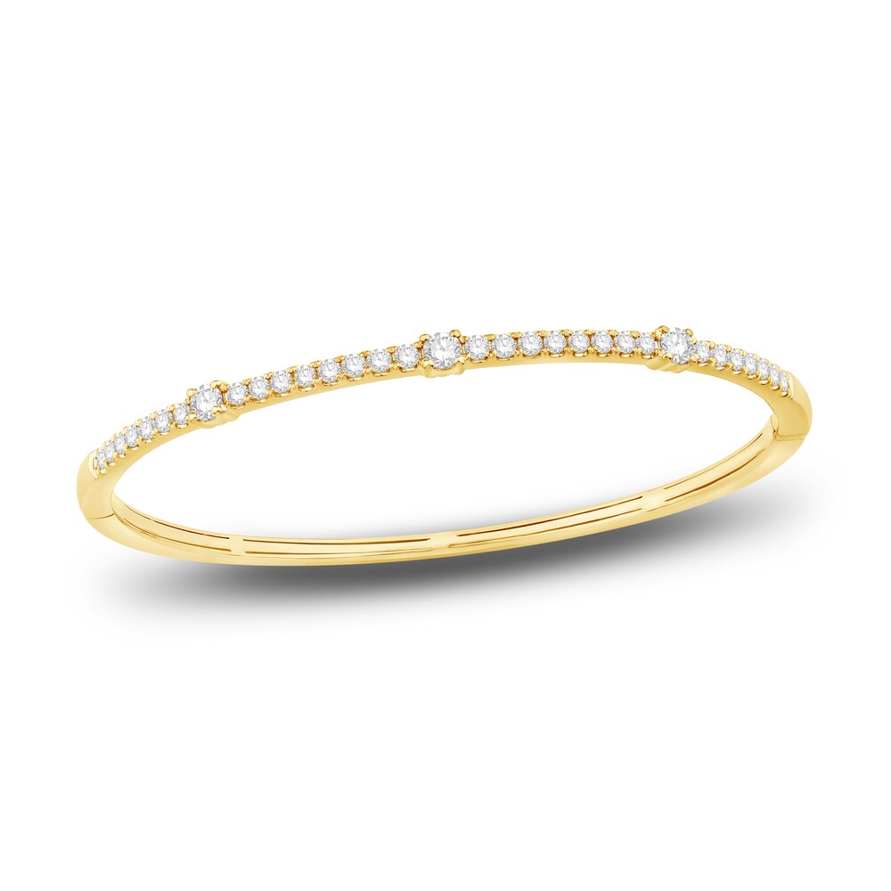 Diamond Bangle Bracelet 1-1/2 ct tw Round 14K Yellow Gold mdGXTEoc