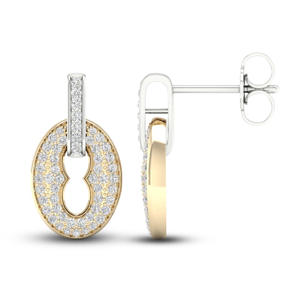 Men's Lab-Created Diamond Earrings 1-1/2 ct tw Round 14K Two-Tone Gold mdxB0sST