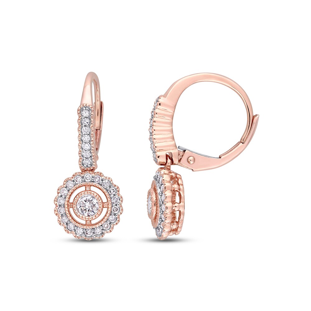 Diamond Halo Earrings 1/2 ct tw Round 10K Rose Gold meKFAP2Q [meKFAP2Q]