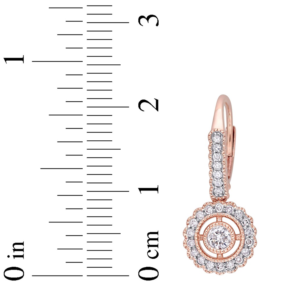 Diamond Halo Earrings 1/2 ct tw Round 10K Rose Gold meKFAP2Q