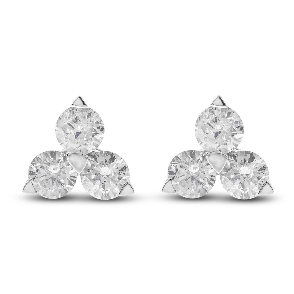 Diamond Stud Earrings 1-1/4 ct tw Round 14K White Gold mmzCQVPw