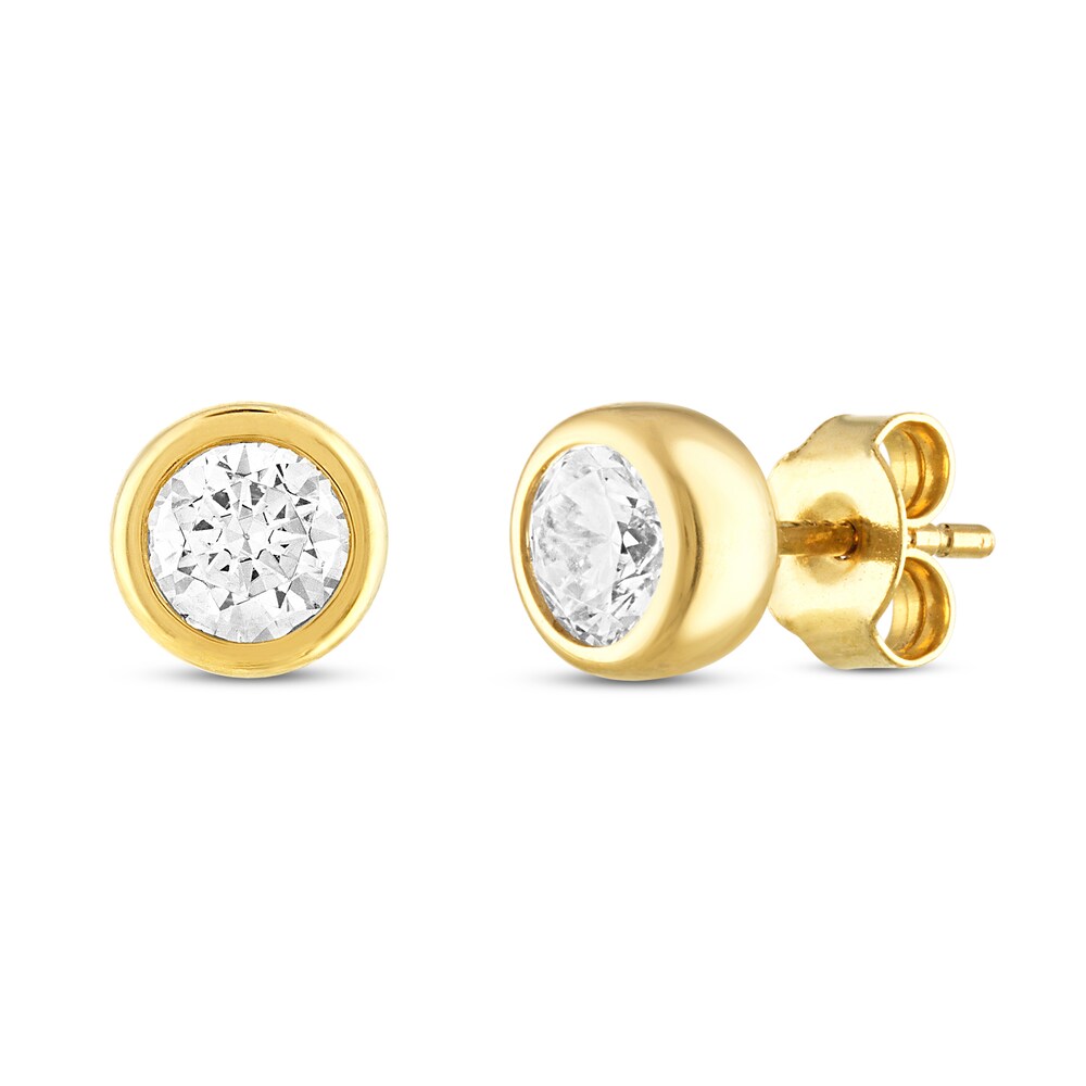 Hearts Desire Diamond Earrings 1 ct tw Round 18K Yellow Gold mniLc5UY