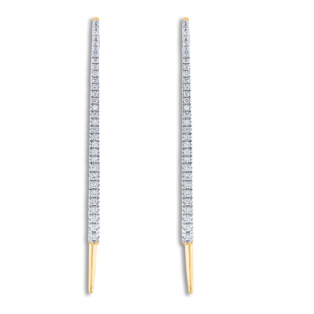 Diamond Threader Earrings 1/5 ct tw Round 14K Yellow Gold moKB3Kfb