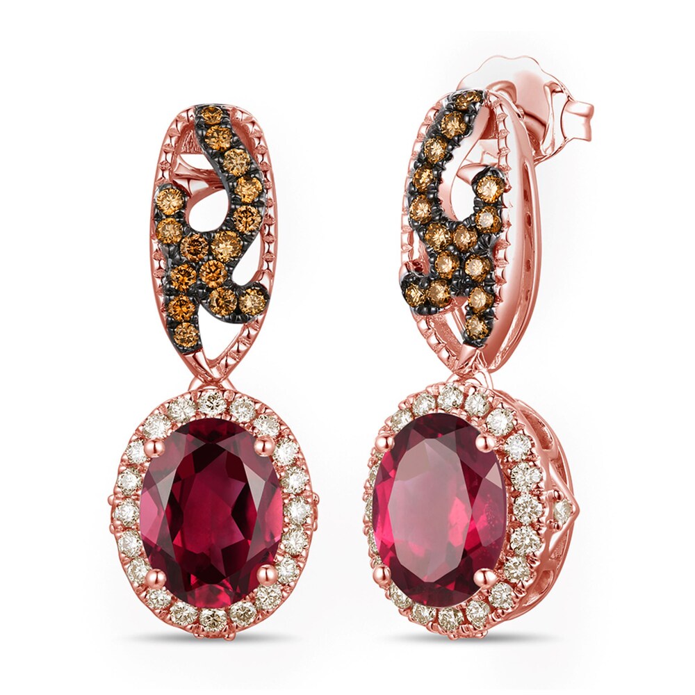 Le Vian Natural Rhodolite Garnet Earrings 1/2 ct tw Diamonds 14K Strawberry Gold n6goUSKd