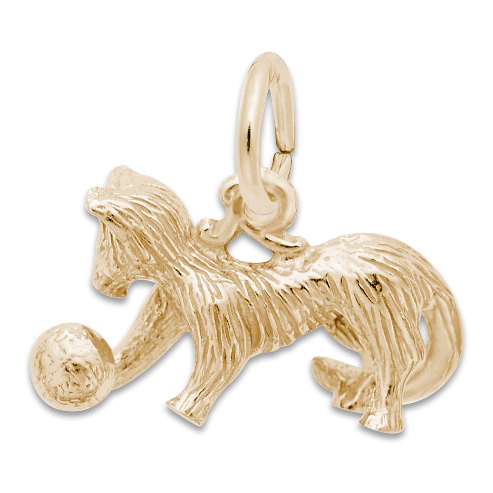 Playful Cat Charm 14K Yellow Gold n8nzSmya