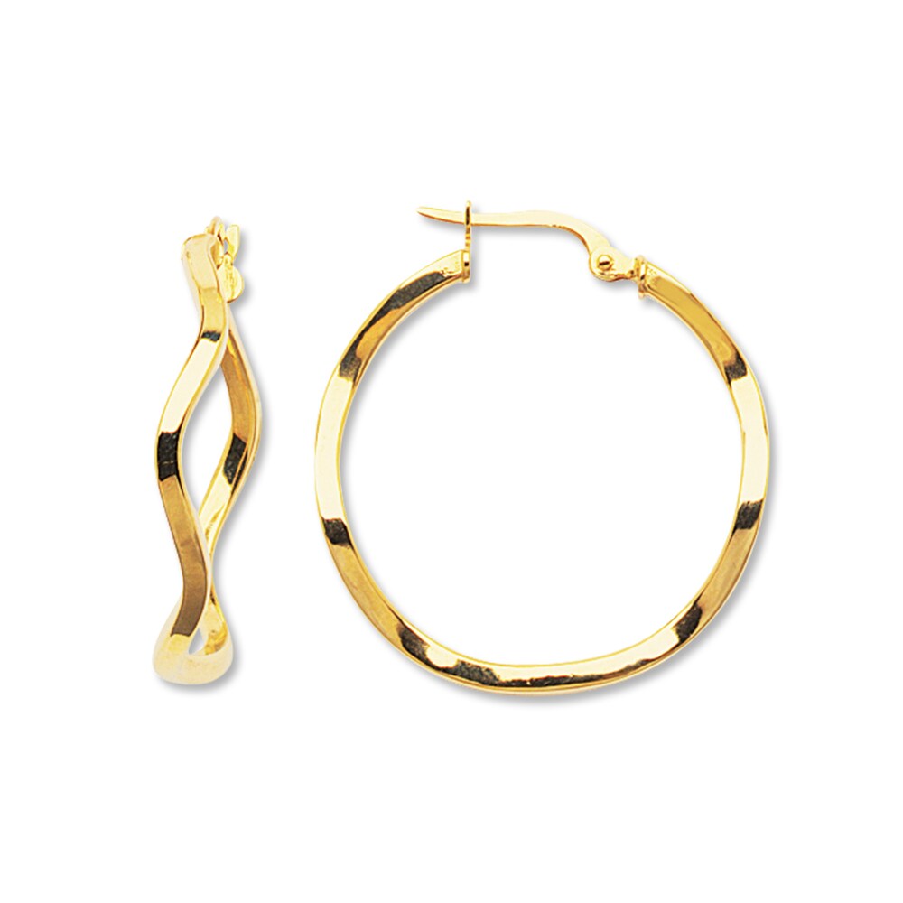 Geometric Hoop Earrings 14K Yellow Gold nAtdrKye