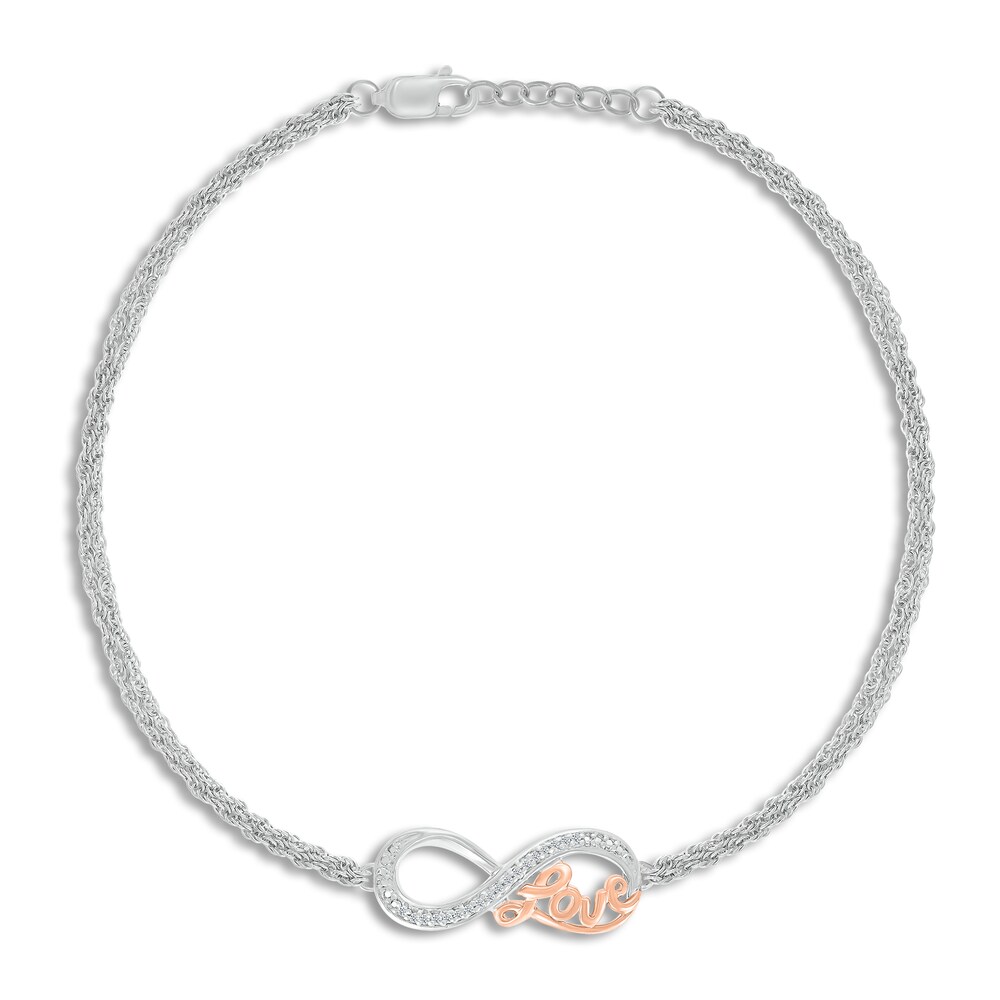 Infinity Love Bracelet 1/20 ct tw Diamonds Sterling Silver nD45mplF