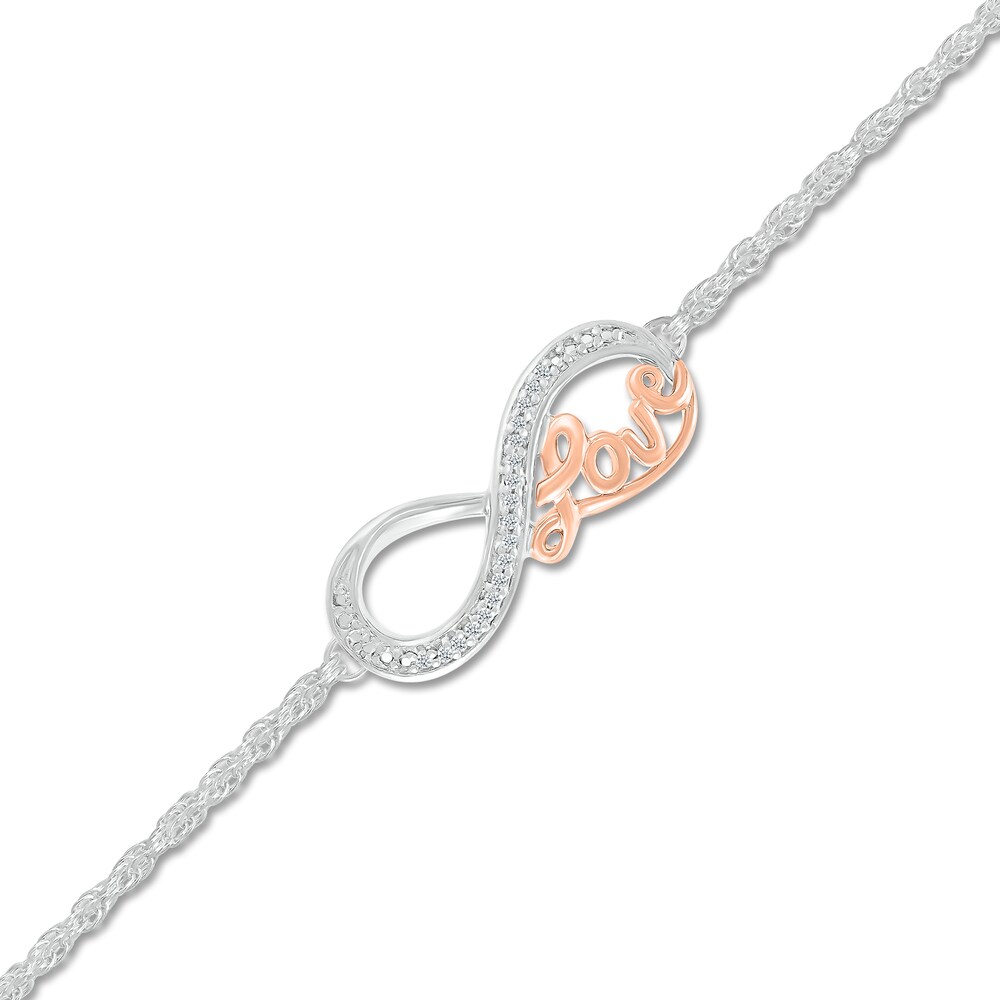 Infinity Love Bracelet 1/20 ct tw Diamonds Sterling Silver nD45mplF
