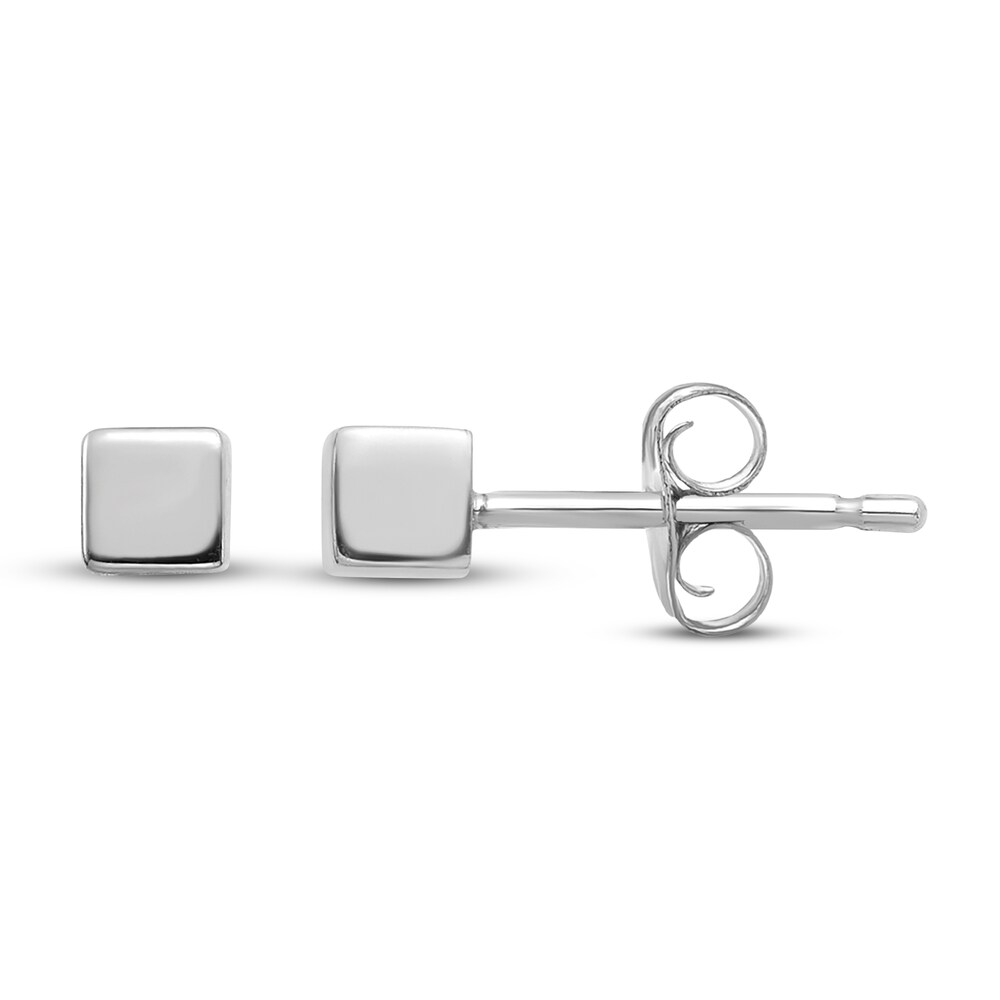 Square Stud Earrings 14K White Gold nOXAYP30