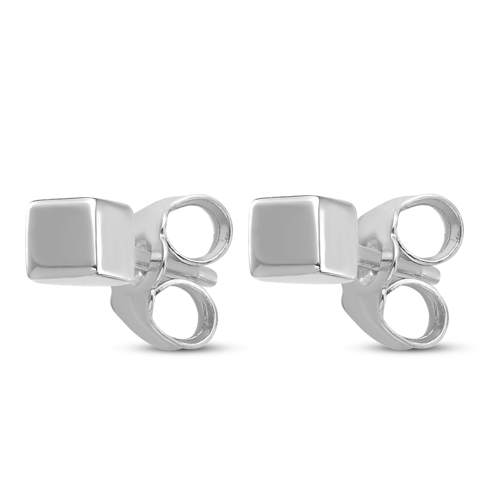 Square Stud Earrings 14K White Gold nOXAYP30