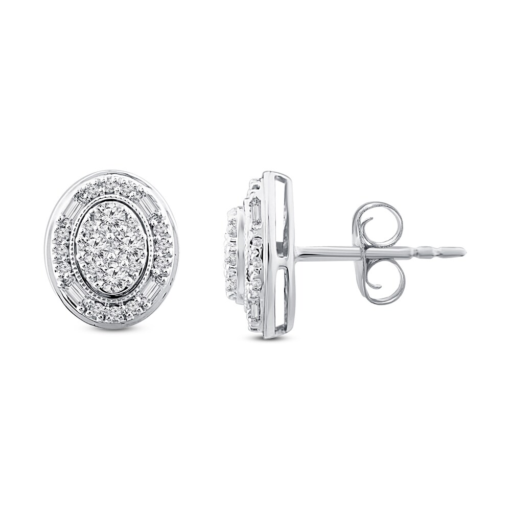 Diamond Stud Earrings 1/2 ct tw Round 10K White Gold nkUfGzHz [nkUfGzHz]