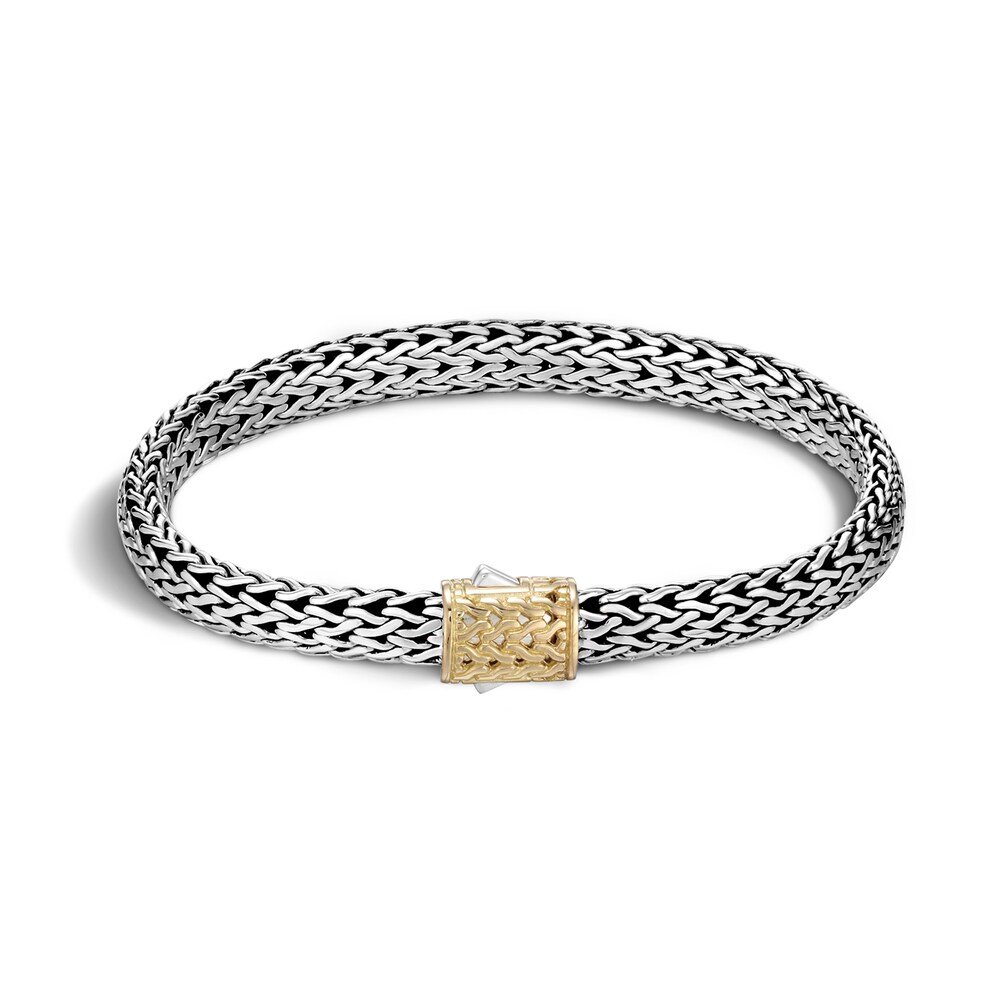 John Hardy Classic Chain Bracelet in Silver and 18K Gold, Small npfD77va