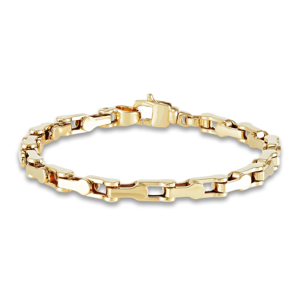 Italia D'Oro Men's Cycle Link Chain Bracelet 14K Yellow Gold 8.5" nq8d6RaE