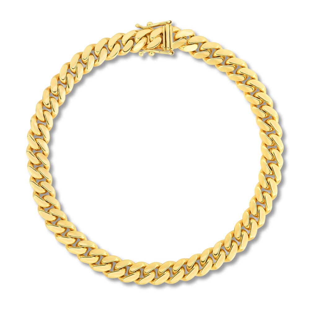 Miami Cuban Link Bracelet 14K Yellow Gold 8.5" nuhC8HTo