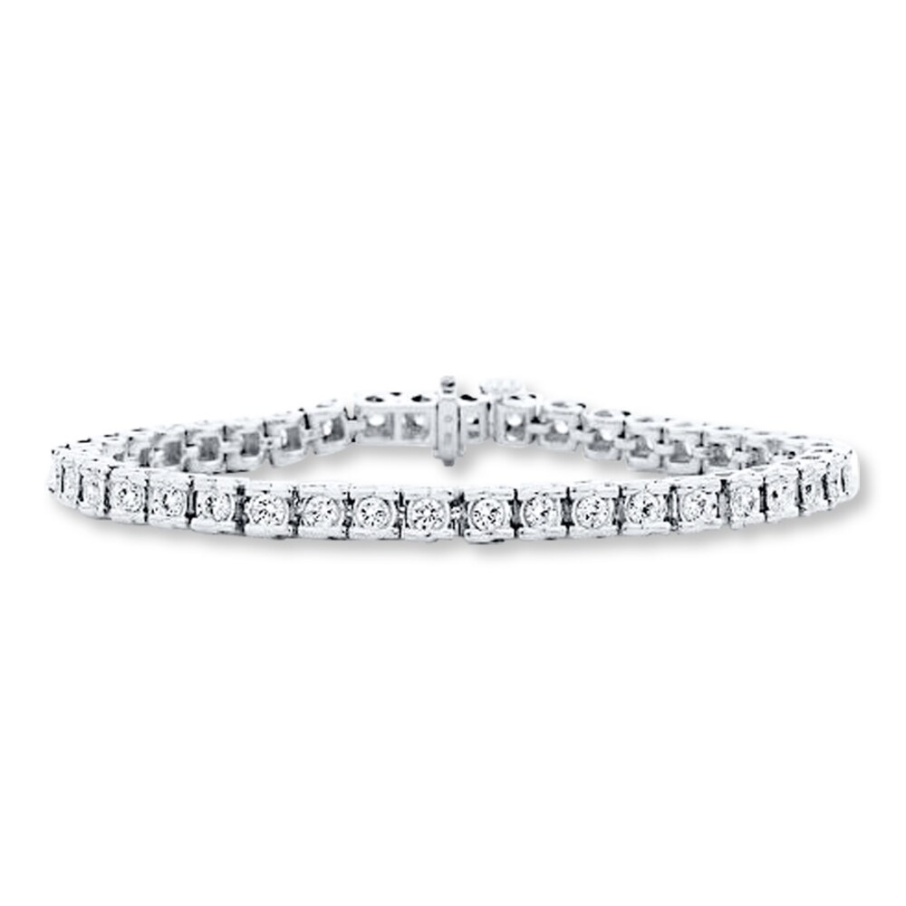 Diamond Bracelet 2 ct tw Round-cut 14K White Gold nwVkZZmX