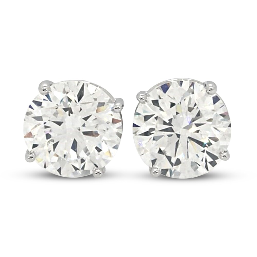 Diamond Stud Earrings 3-1/4 ct tw Round 14K White Gold oJ3FEOwr