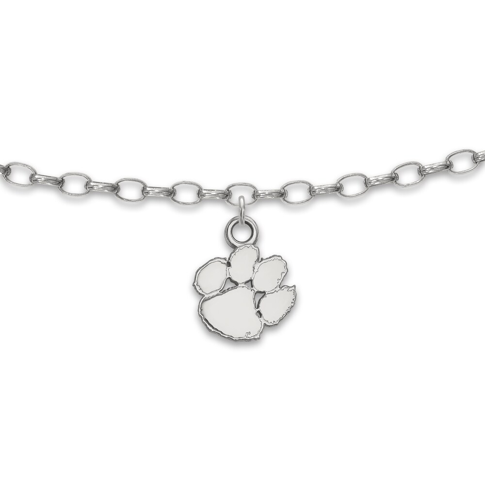 Clemson University Anklet Sterling Silver 9" oPiwOroR