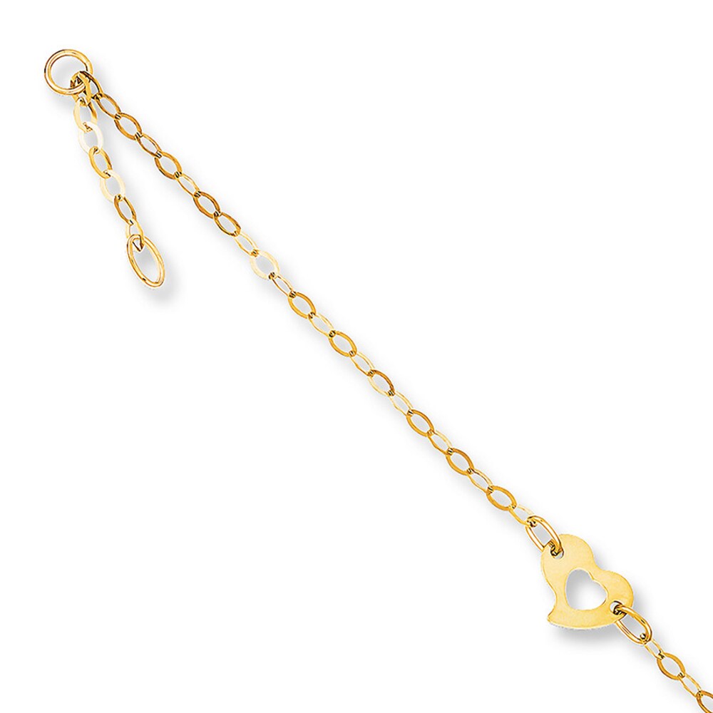 Heart Anklet 14K Yellow Gold oQ4A9ucI