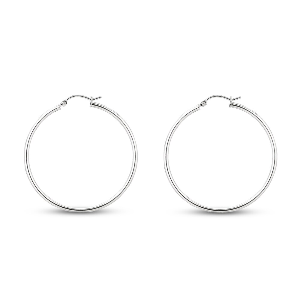 Hoop Earrings Sterling Silver 40mm oWzmTEyW