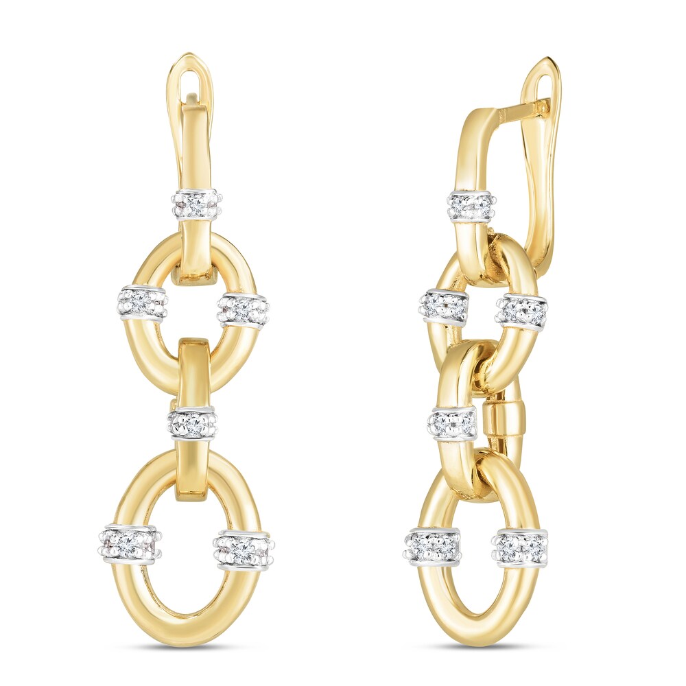 Diamond Drop Earrings 1/2 ct tw Round 10K Yellow Gold odL5UJP7