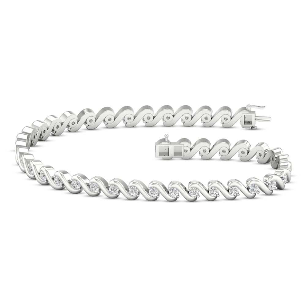 Lab-Created Diamond Bracelet 2 ct tw Round 14K White Gold okU7oJ5U