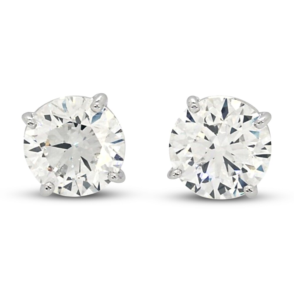 Diamond Stud Earrings 3-1/3 ct tw Round 14K White Gold omTSOa3I