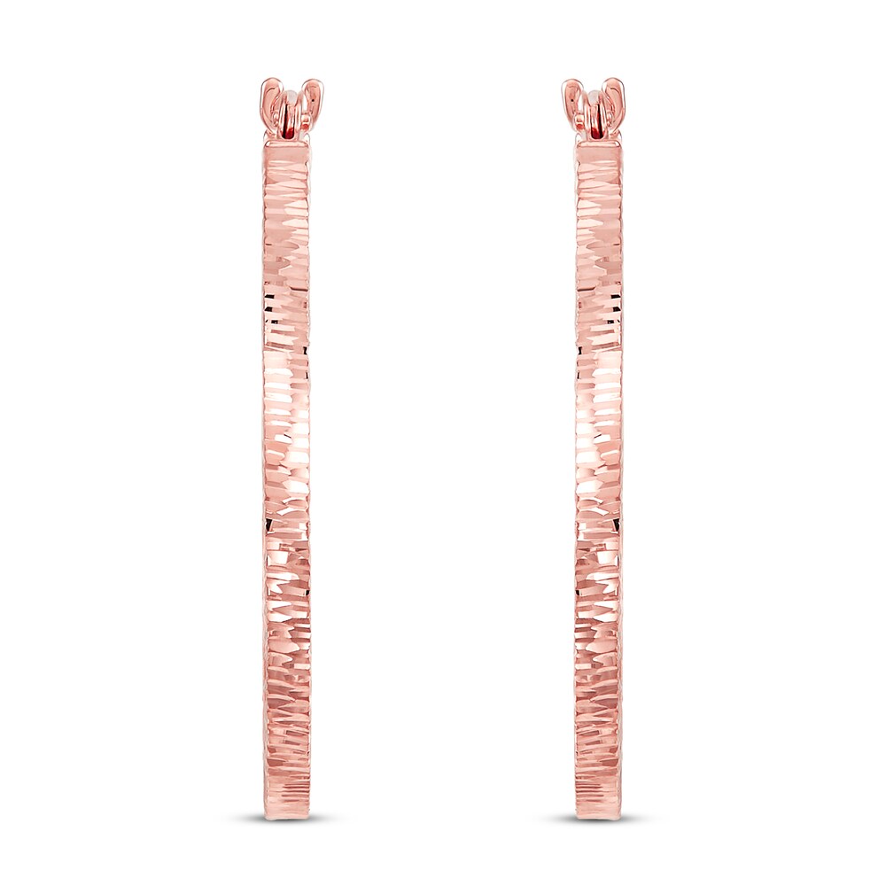 Round Hoop Earrings 10K Rose Gold oqetW6Uo