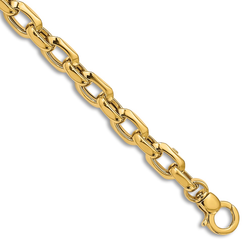 High-Polish Oval Link Bracelet 14K Yellow Gold 7.5" oqtkJN7r