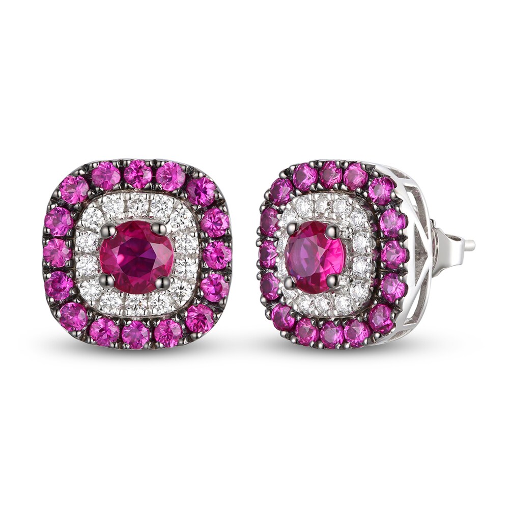 Le Vian Natural Ruby Stud Earrings 1/8 ct tw Diamonds 14K Vanilla Gold ov49VReb