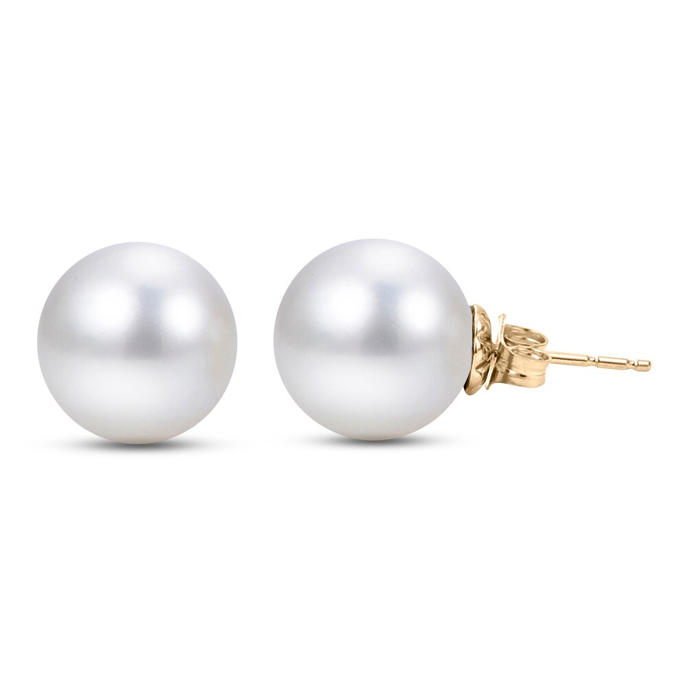 Cultured South Sea Pearl Stud Earrings 14K Yellow Gold oydlsMGf