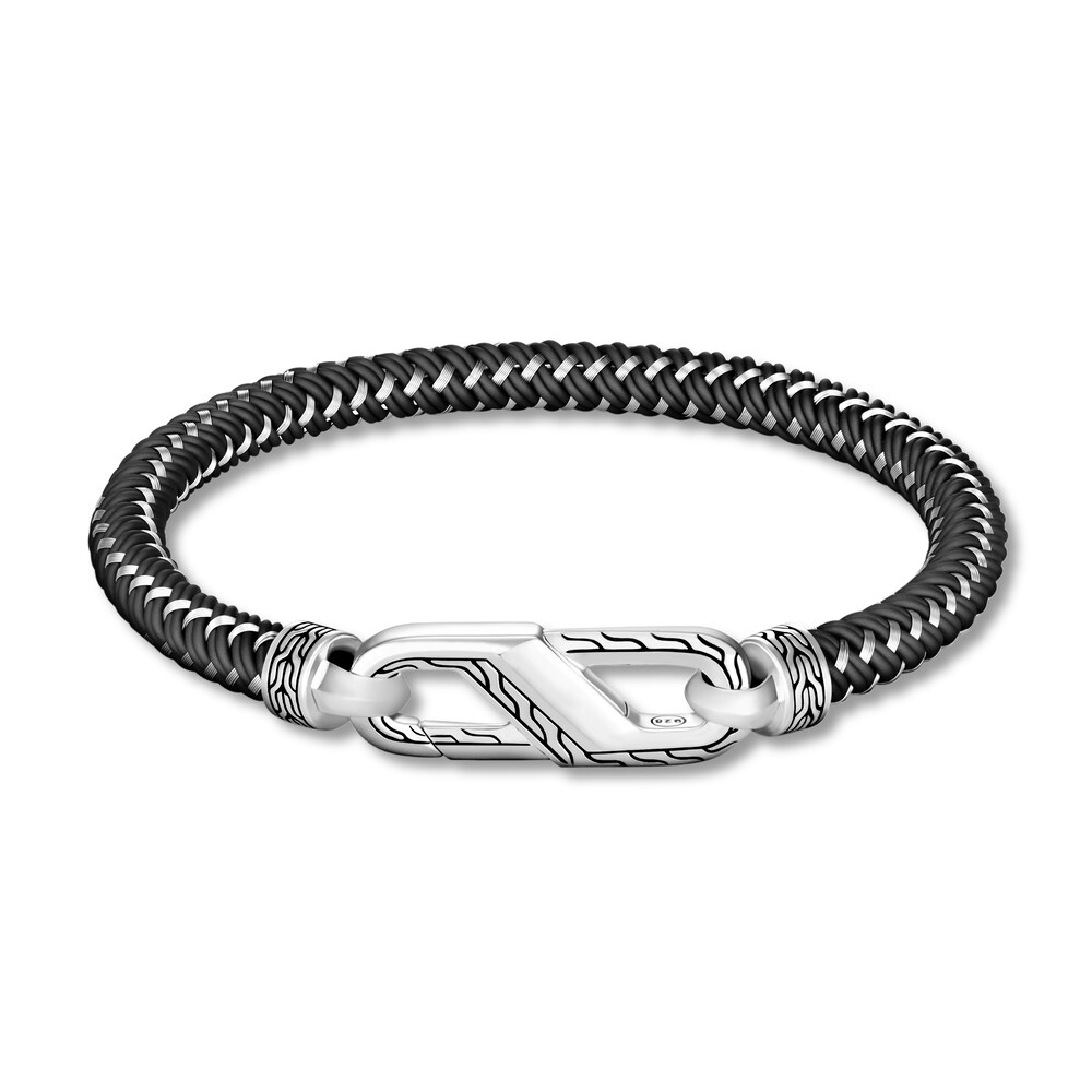 John Hardy Classic Chain 6MM Steel Cord Bracelet Silver Sterling Silver, Medium oyfkqfOV