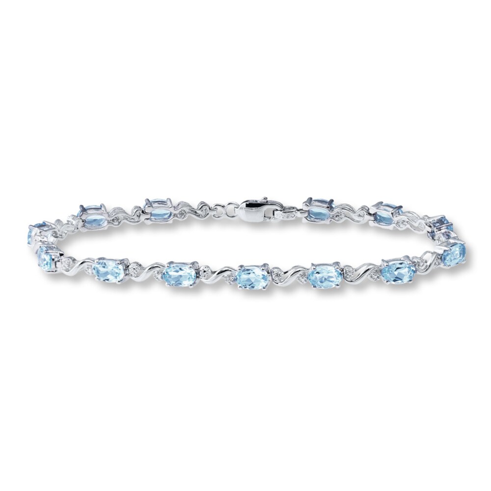 Aquamarine Bracelet Diamond Accents Sterling Silver p7DL5QGm